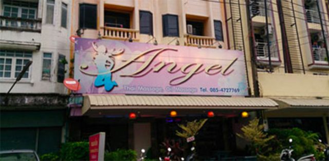 Angel Massage sign in Phuket, Thailand